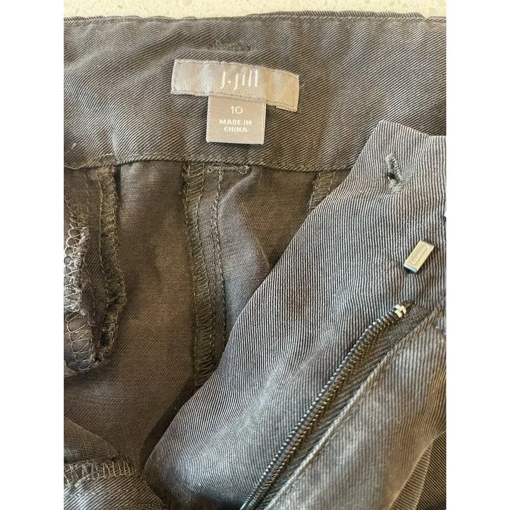 J. Jill‎ Tencel Full Wide Leg Pants Brown Size Medium